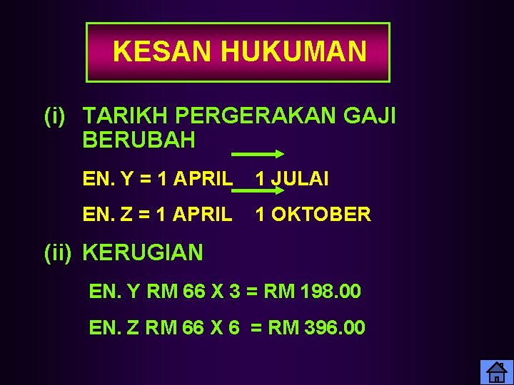 KESAN HUKUMAN (i) TARIKH PERGERAKAN GAJI BERUBAH EN. Y = 1 APRIL 1 JULAI KESAN HUKUMAN (i) TARIKH PERGERAKAN GAJI BERUBAH EN. Y = 1 APRIL 1 JULAI