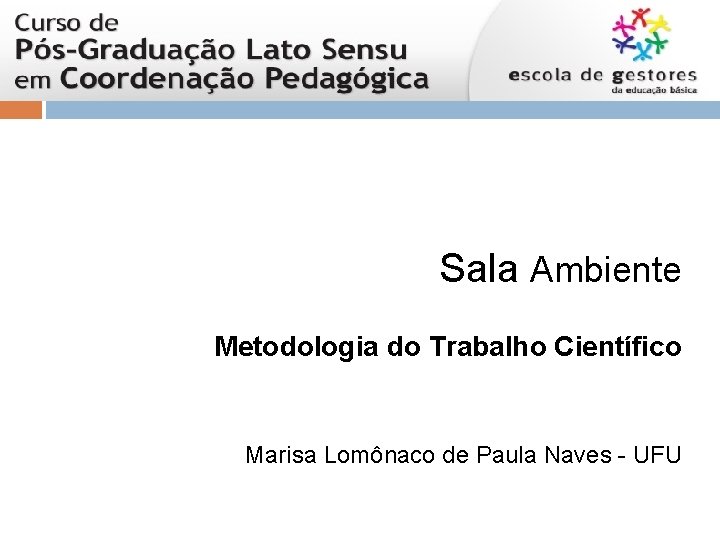 Sala Ambiente Metodologia do Trabalho Científico Marisa Lomônaco de Paula Naves - UFU 