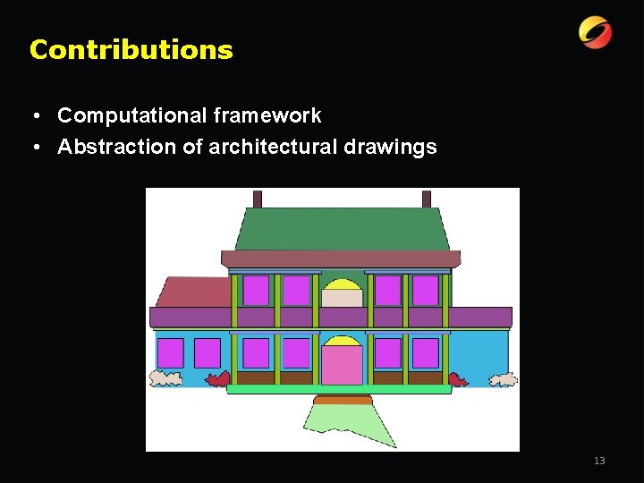 Contributions • Computational framework • Abstraction of architectural drawings 13 
