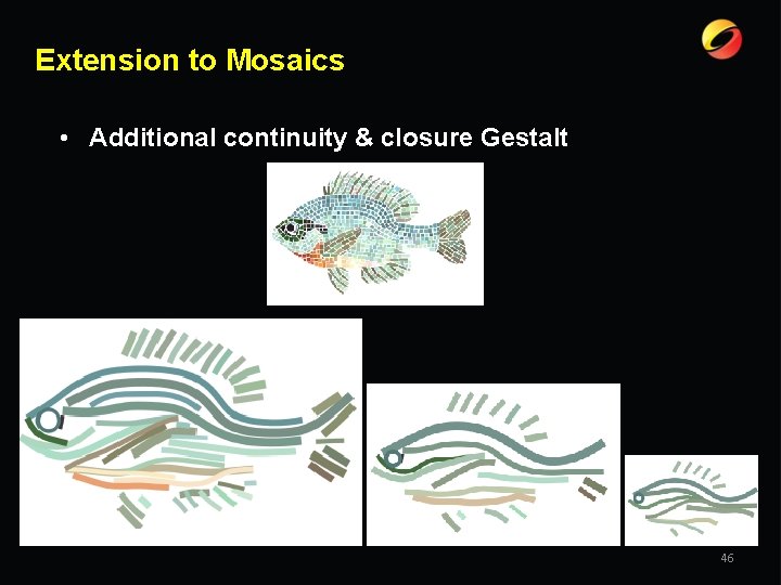 Extension to Mosaics • Additional continuity & closure Gestalt 46 