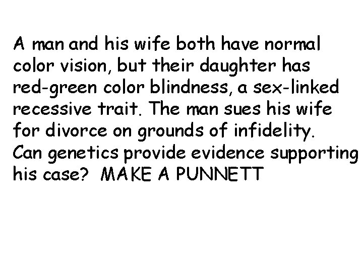 A man and his wife both have normal color vision, but their daughter has