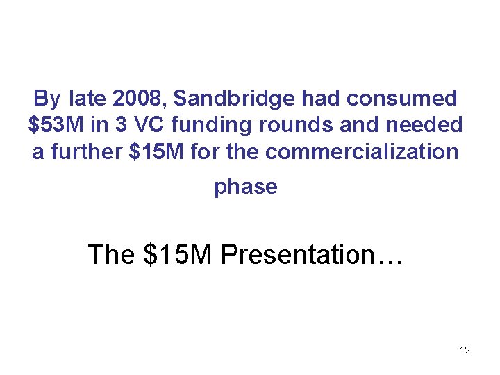 By late 2008, Sandbridge had consumed $53 M in 3 VC funding rounds and