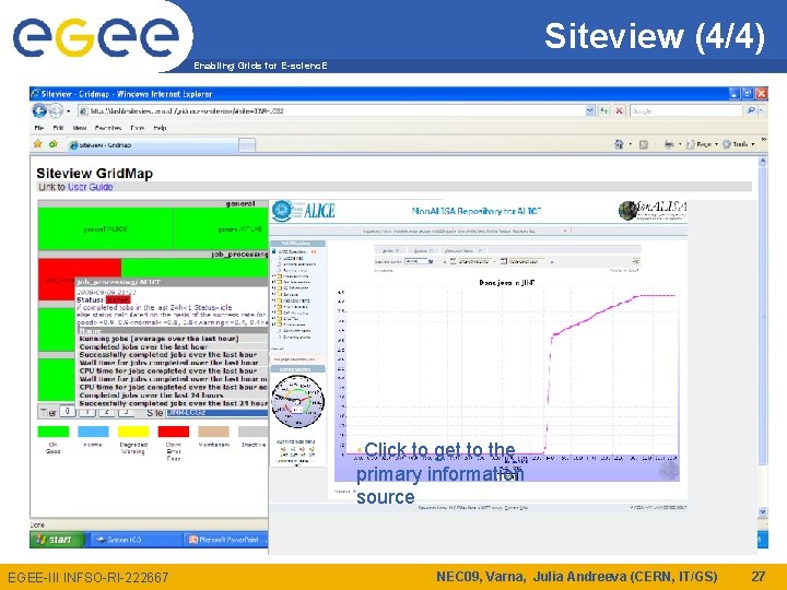 Siteview (4/4) Enabling Grids for E-scienc. E • Click to get to the primary