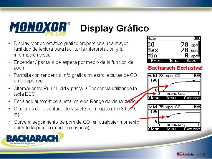 Display Gráfico • Display Monocromático gráfico proporciona una mayor facilidad de lectura para facilitar