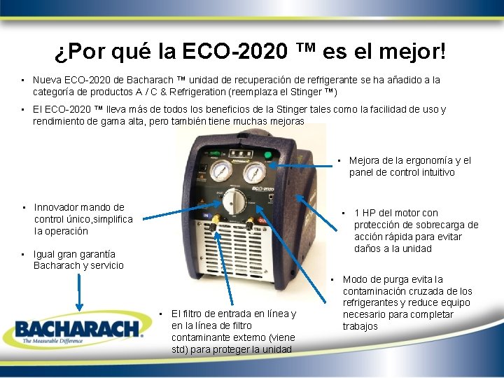 ¿Por qué la ECO-2020 ™ es el mejor! • Nueva ECO-2020 de Bacharach ™