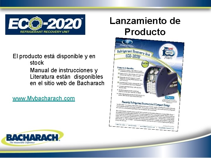 Lanzamiento de Producto El producto está disponible y en stock Manual de instrucciones y