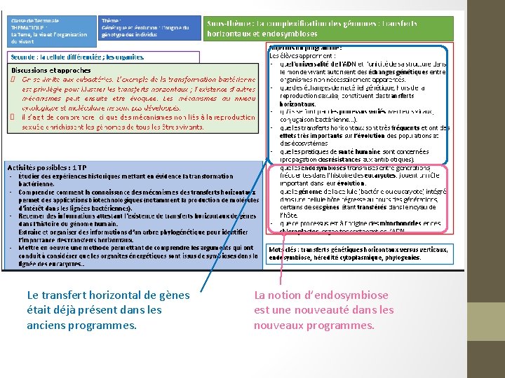 Le transfert horizontal de gènes était déjà présent dans les anciens programmes. La notion