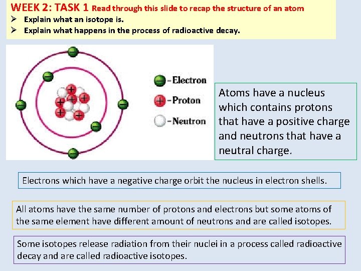 WEEK 2: TASK 1 Read through this slide to recap the structure of an