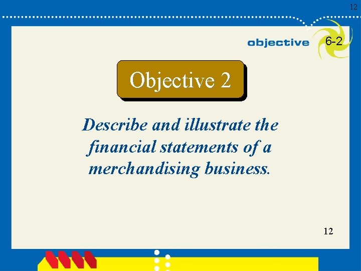 12 6 -2 Objective 2 Describe and illustrate the financial statements of a merchandising