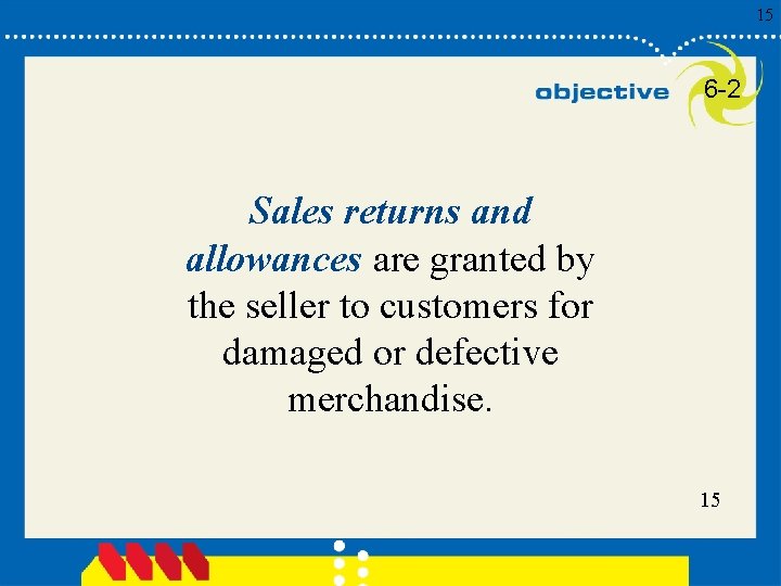 15 6 -2 Sales returns and allowances are granted by the seller to customers