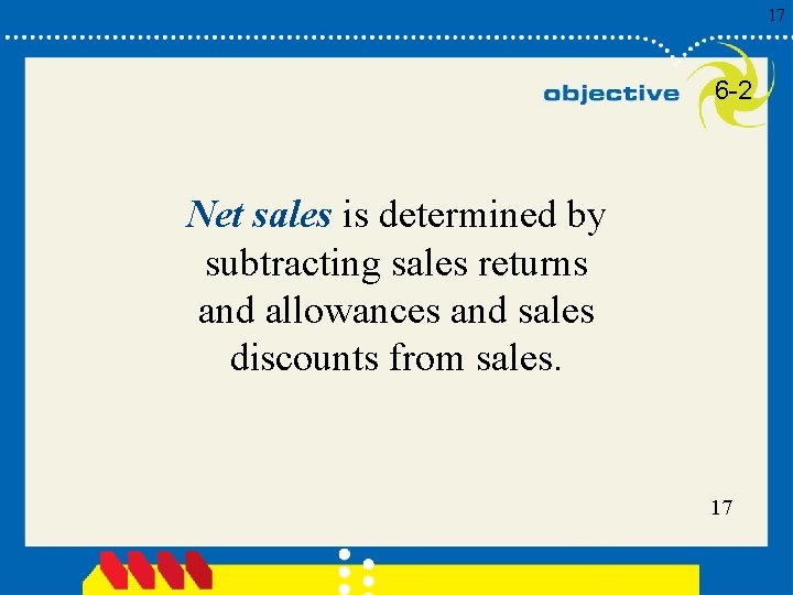 17 6 -2 Net sales is determined by subtracting sales returns and allowances and