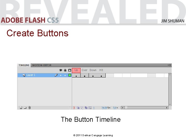 Create Buttons The Button Timeline © 2011 Delmar Cengage Learning Create Buttons The Button Timeline © 2011 Delmar Cengage Learning