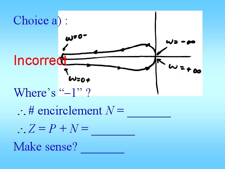 Choice a) : Incorrect Where’s “– 1” ? # encirclement N = _______ Z