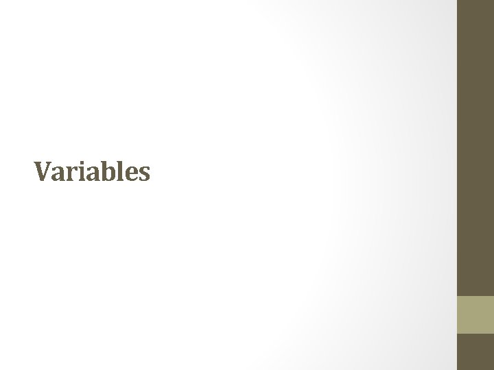 Variables Variables