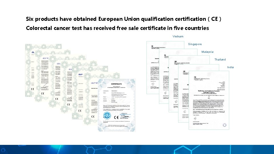 Six products have obtained European Union qualification certification（CE） Colorectal cancer test has received free