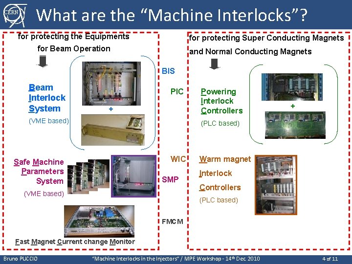 CERN What are the “Machine Interlocks”? for protecting the Equipments for protecting Super Conducting