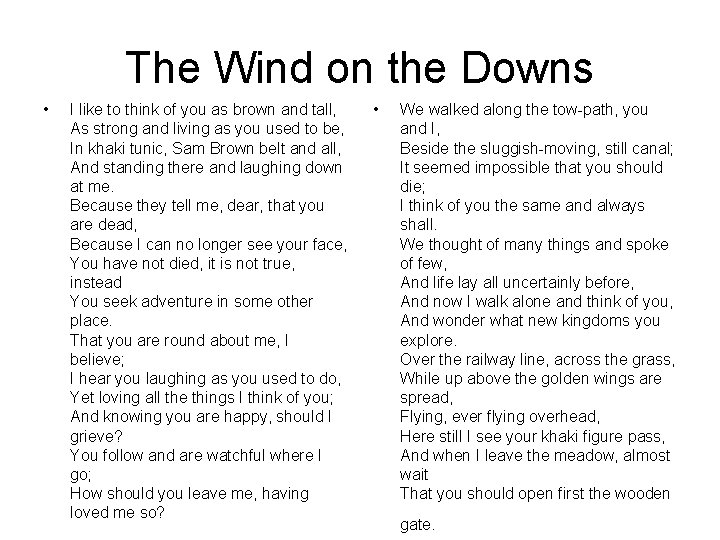 The Wind on the Downs • I like to think of you as brown