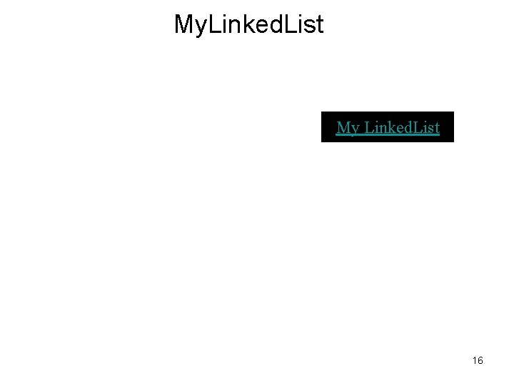 My. Linked. List My Linked. List 16 