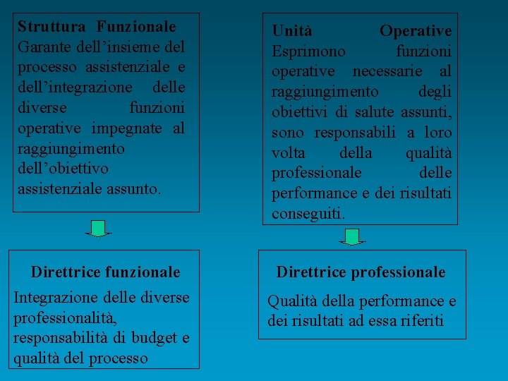 Struttura Funzionale Garante dell’insieme del processo assistenziale e dell’integrazione delle diverse funzioni operative impegnate