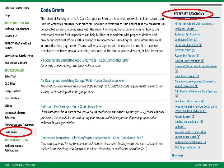 20 | Building America eere. energy. gov 