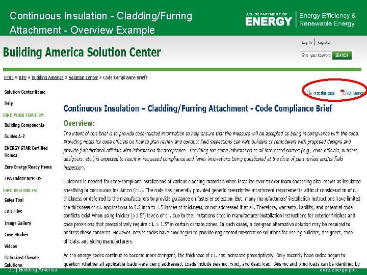 Continuous Insulation - Cladding/Furring Attachment - Overview Example 30 | Building America eere. energy.