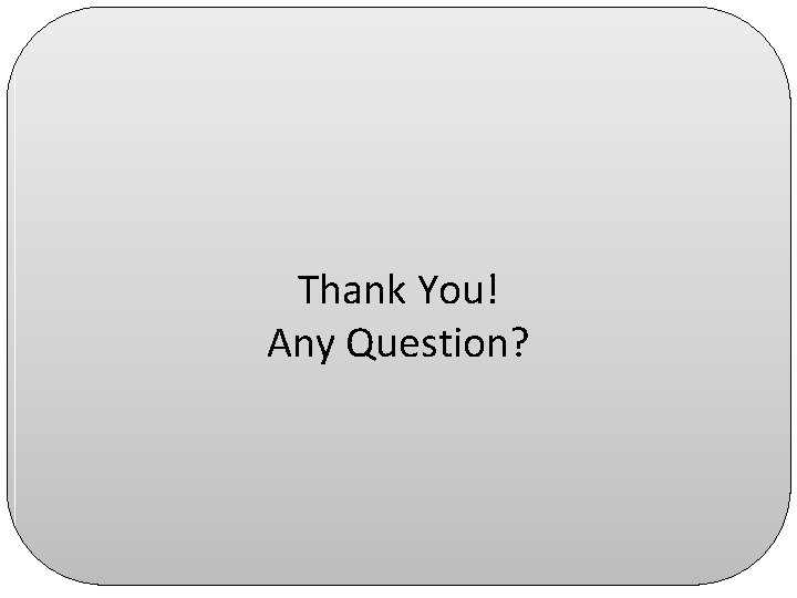 Thank You! Any Question? 