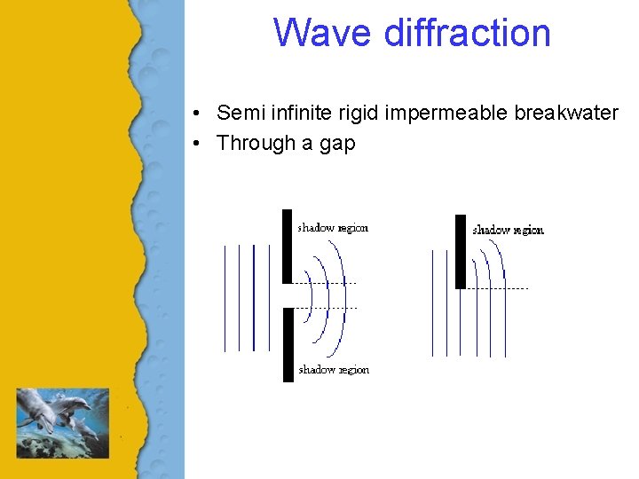 Wave diffraction • Semi infinite rigid impermeable breakwater • Through a gap 
