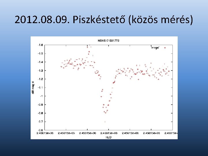 2012. 08. 09. Piszkéstető (közös mérés) 