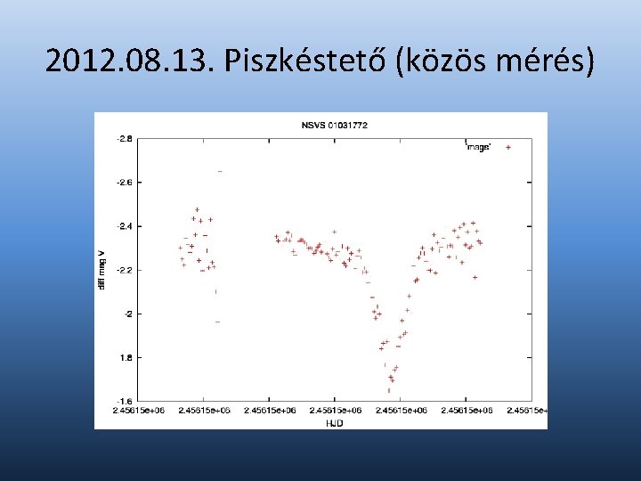 2012. 08. 13. Piszkéstető (közös mérés) 