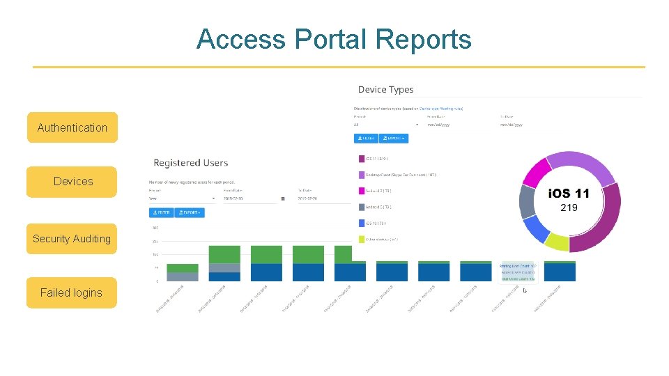 Access Portal Reports Authentication Devices Security Auditing Failed logins 