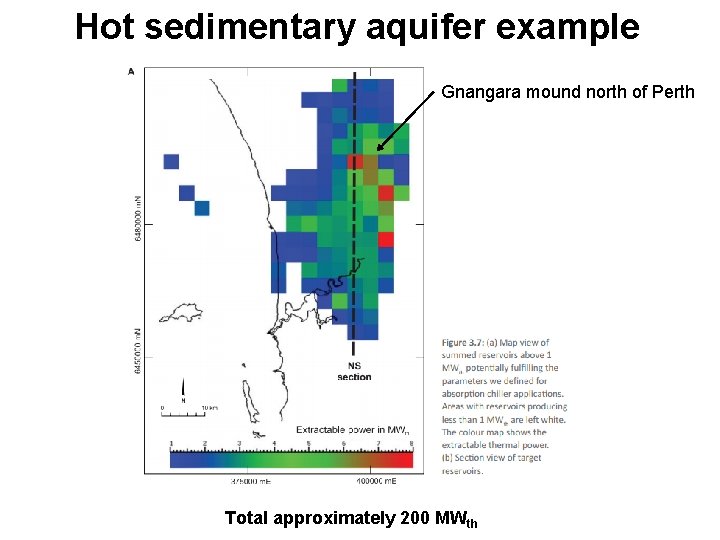 Hot sedimentary aquifer example Gnangara mound north of Perth Total approximately 200 MWth 