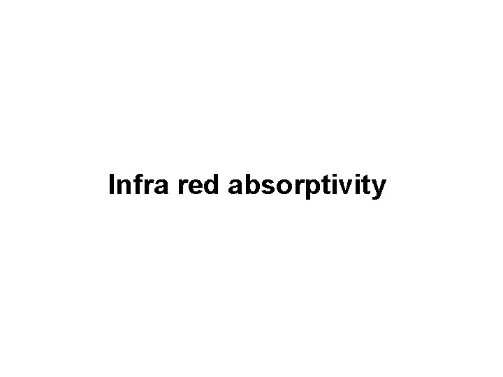 Infra red absorptivity 