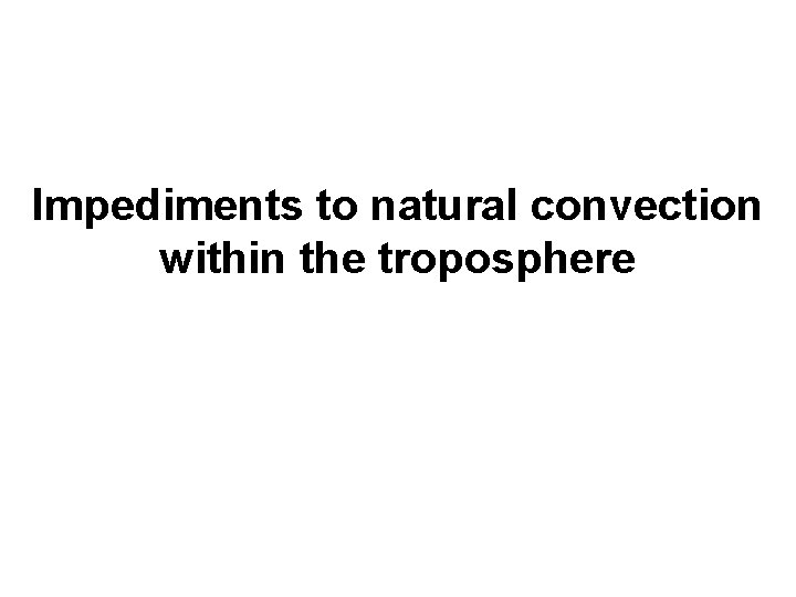 Impediments to natural convection within the troposphere 