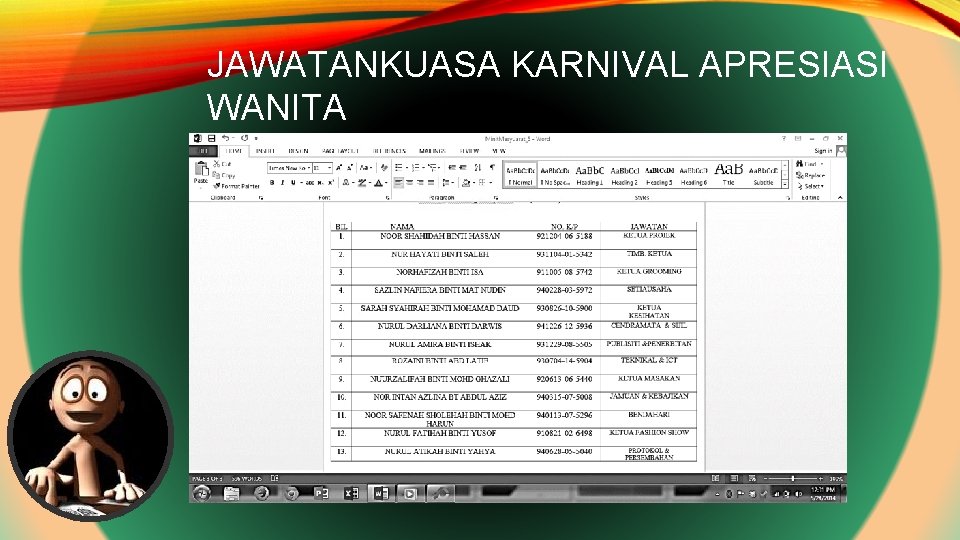 JAWATANKUASA KARNIVAL APRESIASI WANITA 