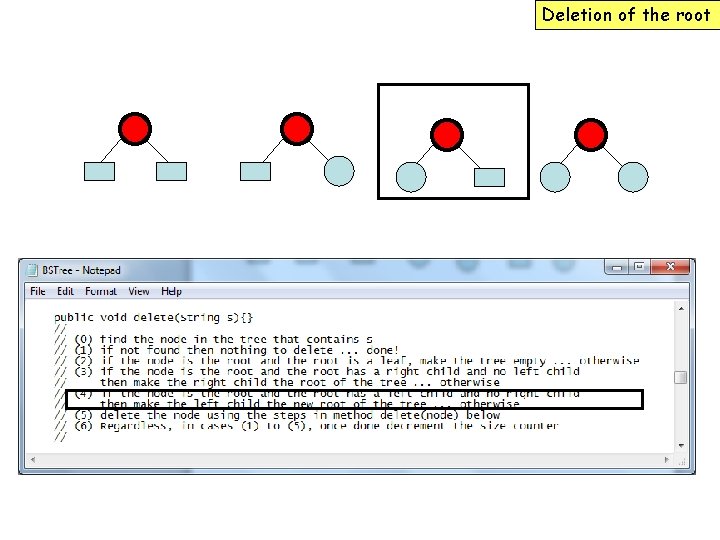 Deletion of the root 