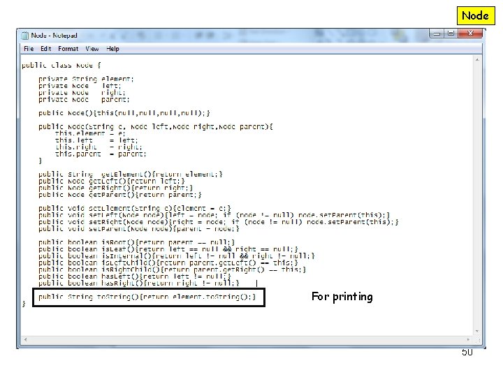 Node For printing 50 