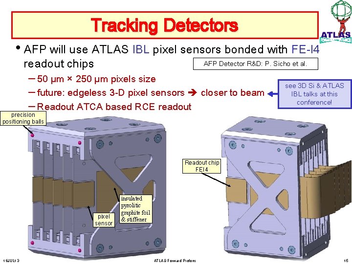 Tracking Detectors • AFP will use ATLAS IBL pixel sensors bonded with FE-I 4