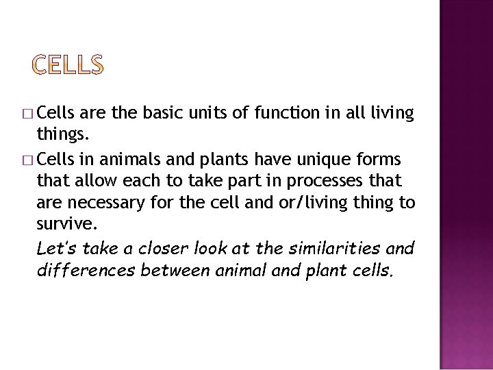 Cells are the basic units of function in