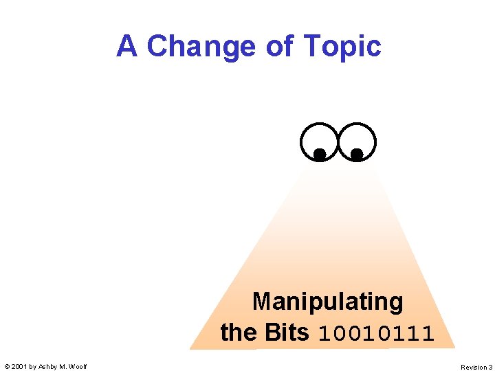 A Change of Topic The Logical and Relational Operators Manipulating the Bits 10010111 © A Change of Topic The Logical and Relational Operators Manipulating the Bits 10010111 ©
