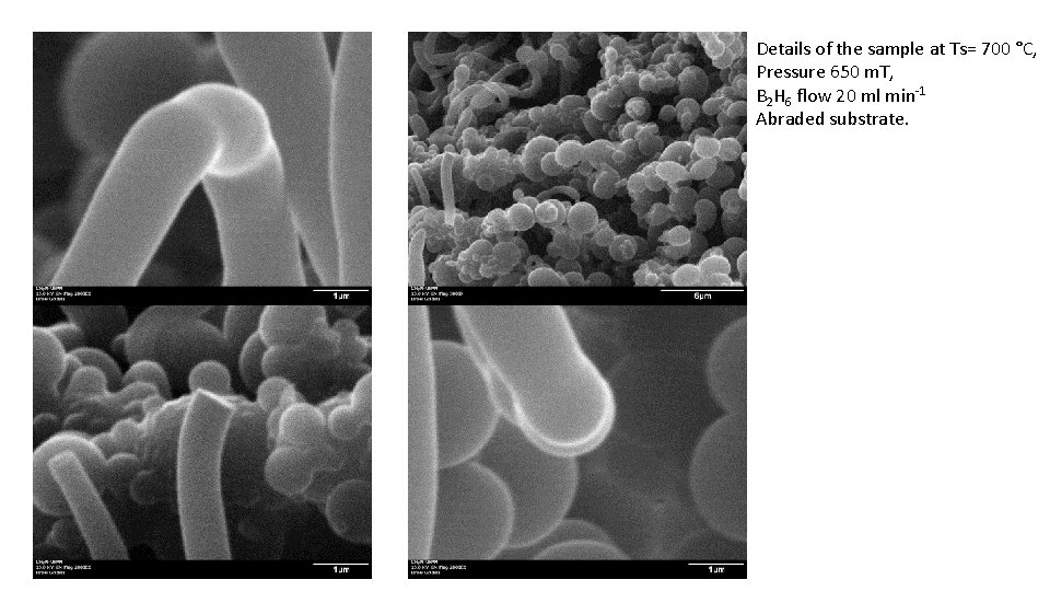 Details of the sample at Ts= 700 °C, Pressure 650 m. T, B 2