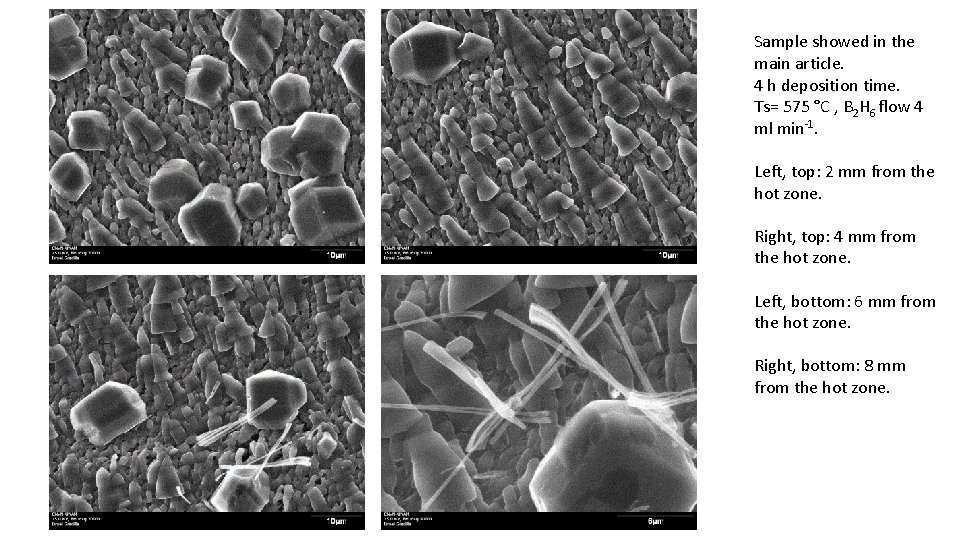 Sample showed in the main article. 4 h deposition time. Ts= 575 °C ,