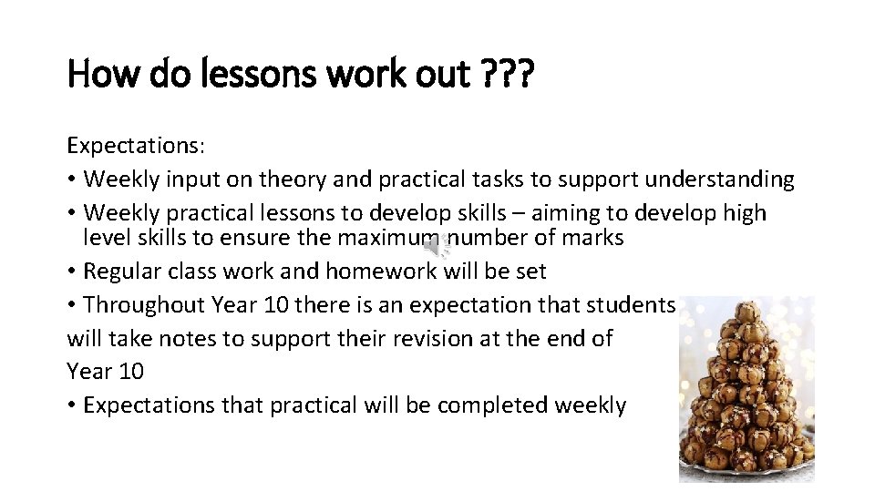 How do lessons work out ? ? ? Expectations: • Weekly input on theory