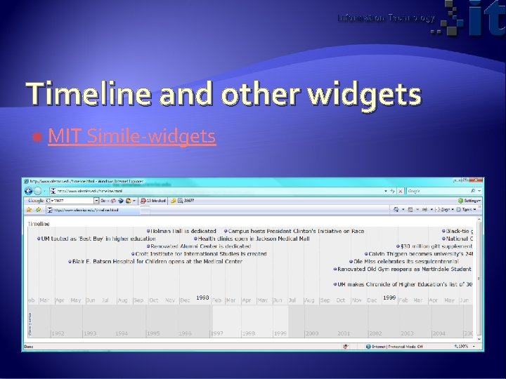 Timeline and other widgets MIT Simile-widgets 