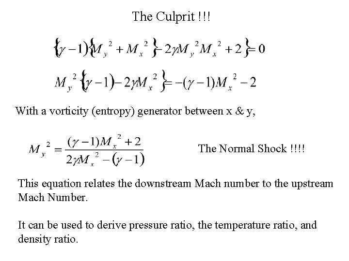 The Culprit !!! With a vorticity (entropy) generator between x & y, The Normal