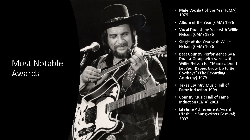  • Male Vocalist of the Year (CMA) 1975 • Album of the Year