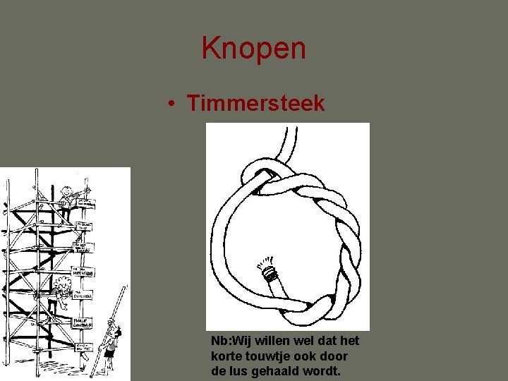 Knopen • Timmersteek Nb: Wij willen wel dat het korte touwtje ook door de