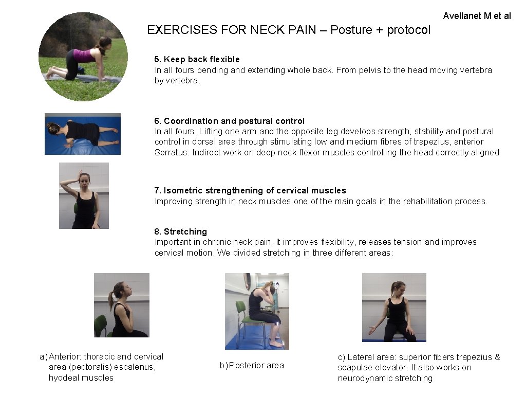 Avellanet M et al EXERCISES FOR NECK PAIN – Posture + protocol 5. Keep