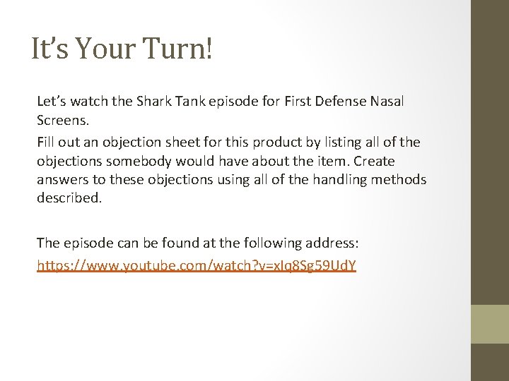 It’s Your Turn! Let’s watch the Shark Tank episode for First Defense Nasal Screens.