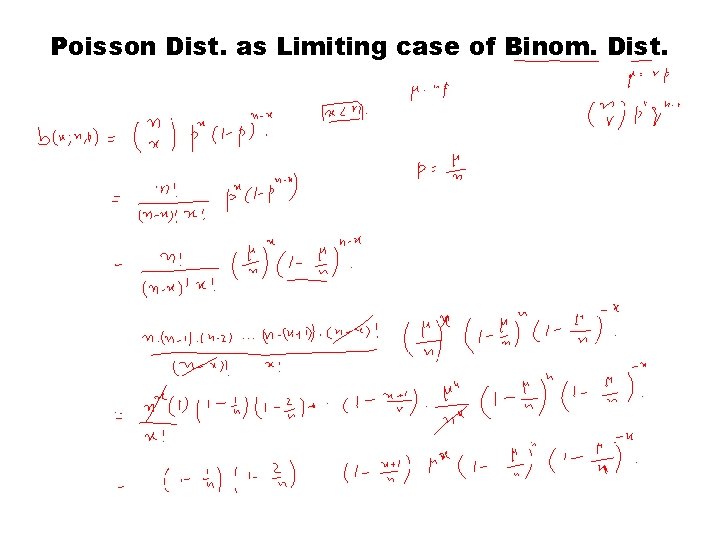 Poisson Dist. as Limiting case of Binom. Dist. 