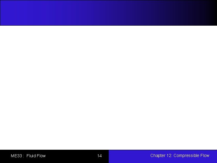 ME 33 : Fluid Flow 14 Chapter 12: Compressible Flow 